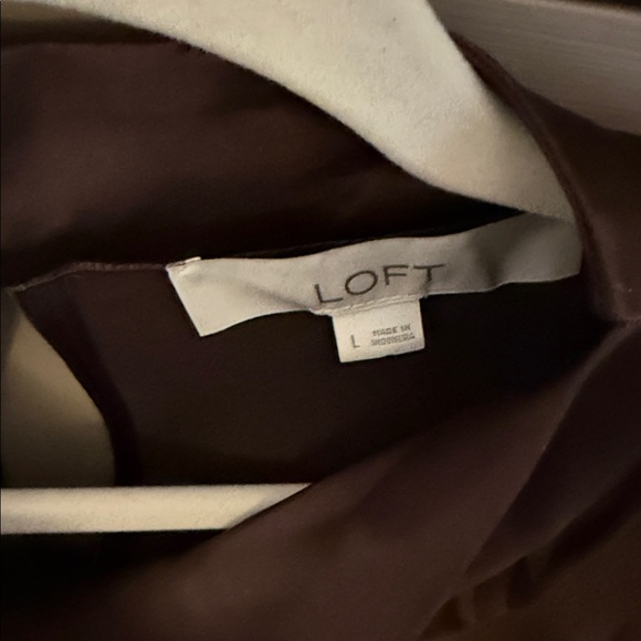 Elegant Loft Brown Satin Top - Picture 2 of 6